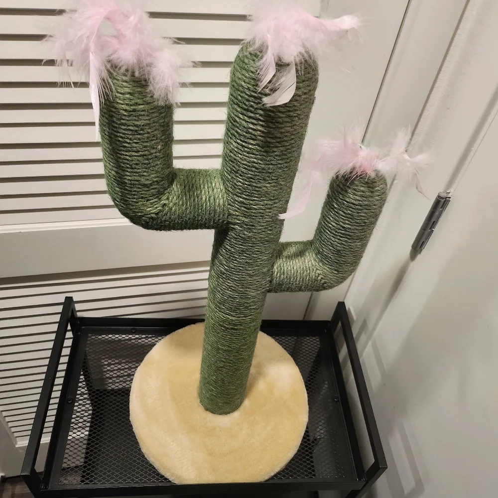 Wholesale Green Cactus Cat Scratching Post with Quality Jute Rop
